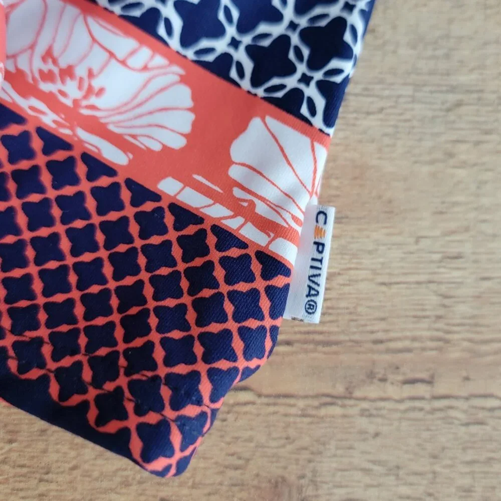 Captiva Coral and Navy Print Tankini Bathing Suit - Picture 9 of 16